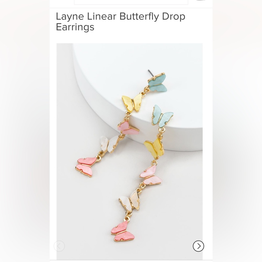 Layne Linear Butterfly Earrings